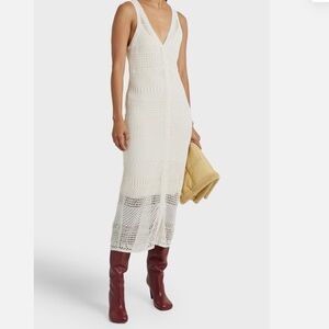 Rag & Bone Women's Mae Vee Crochet-knit Cotton-blend Midi Dress Ivory